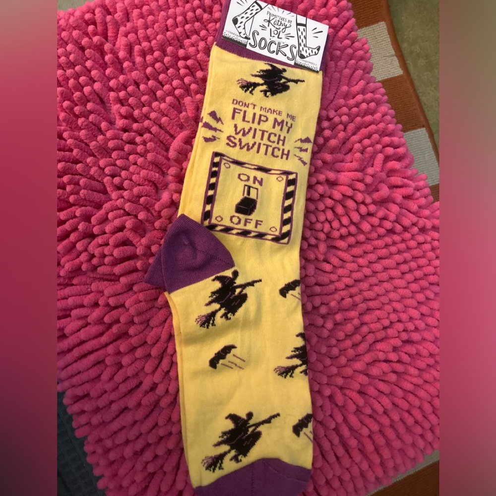 R U A Witch? NEW Silly-Socks -Flip My Witch Switch- OSFM PRIMITIVES BY KATHY LOL